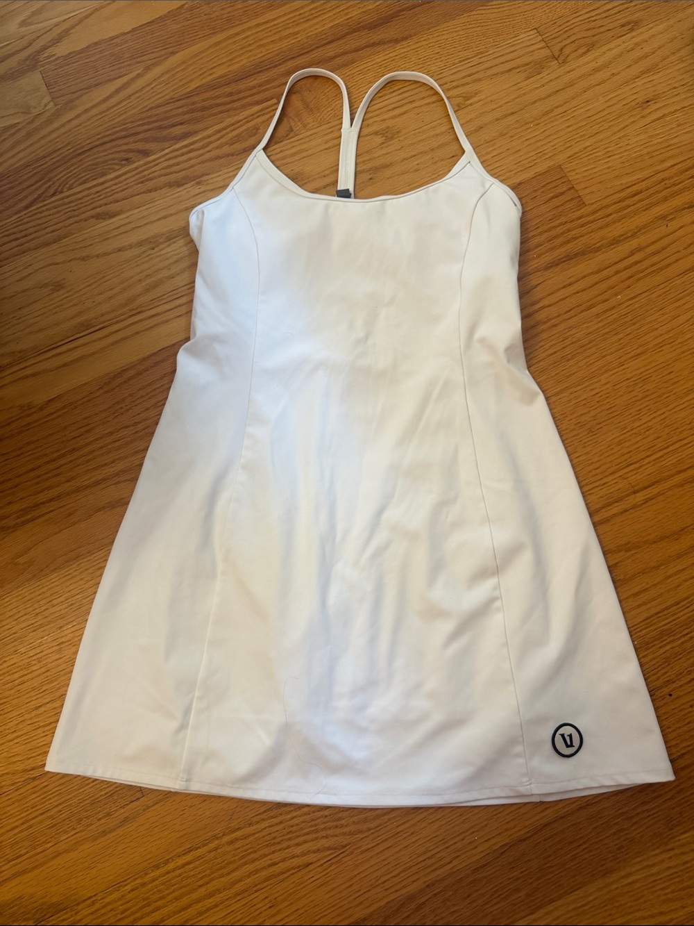 Vuori White Racerback Tennis Dress with Subtle Logo